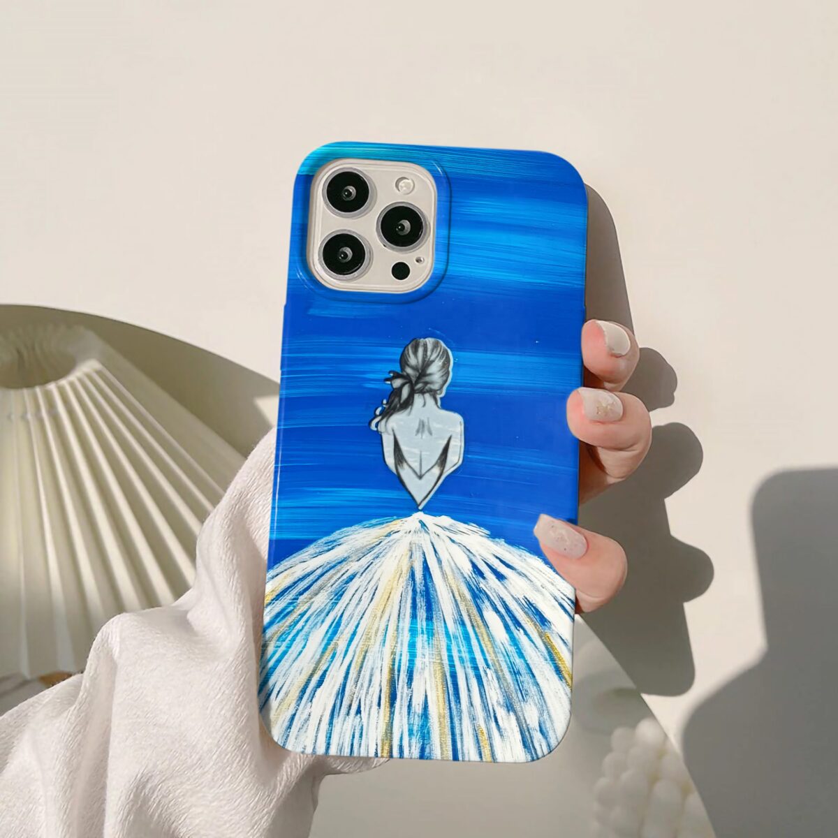 Stargazing Princess Hand-Painted Phone Case - Image 4