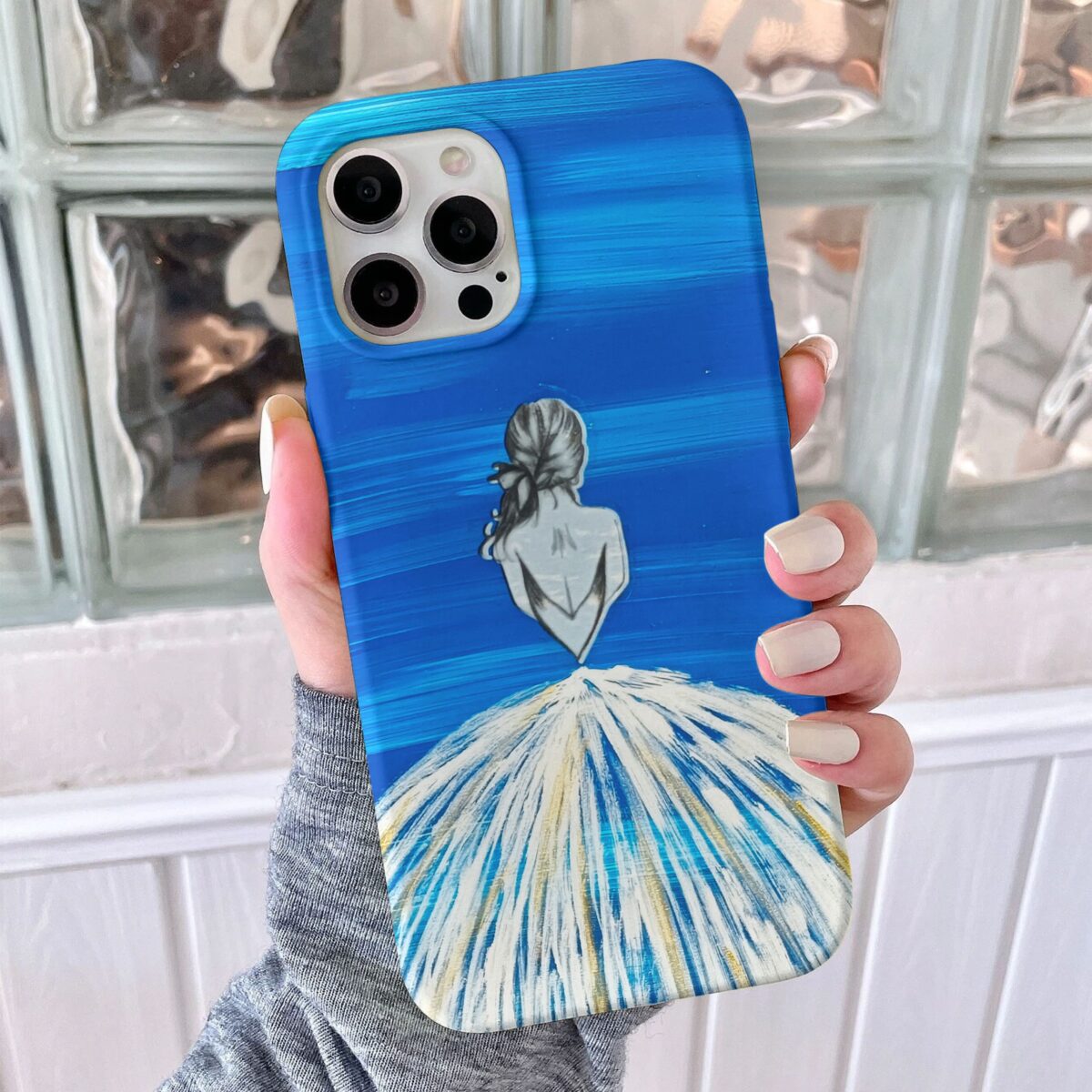 Stargazing Princess Hand-Painted Phone Case - Image 5