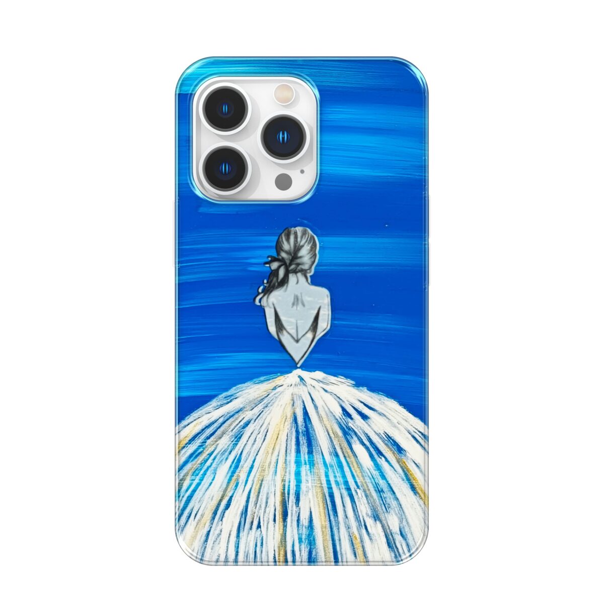 Stargazing Princess Hand-Painted Phone Case - Image 1